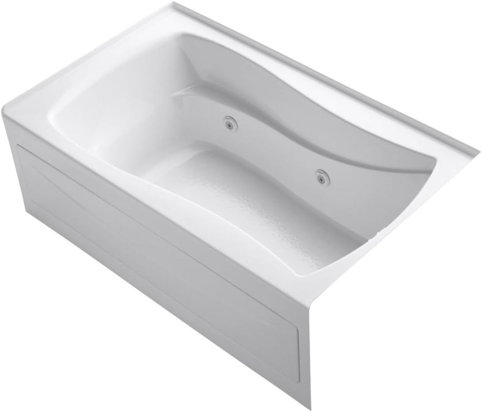 Kohler K-1239-RA-0 5 ft. 5-Jet Tub w/3-Side Tile Flange & Drain White