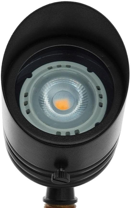 VOLT 12V Brass Fat Boy LED Outdoor Spotlight 4-Pack Expansion Kit (Black) for Low Voltage Landscape Lighting of Yard, Lawn, Garden, Patio, Trees & House