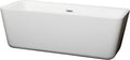 Emily 69 inch Freestanding Bathtub in White with Polished Chrome Drain and Overflow Trim