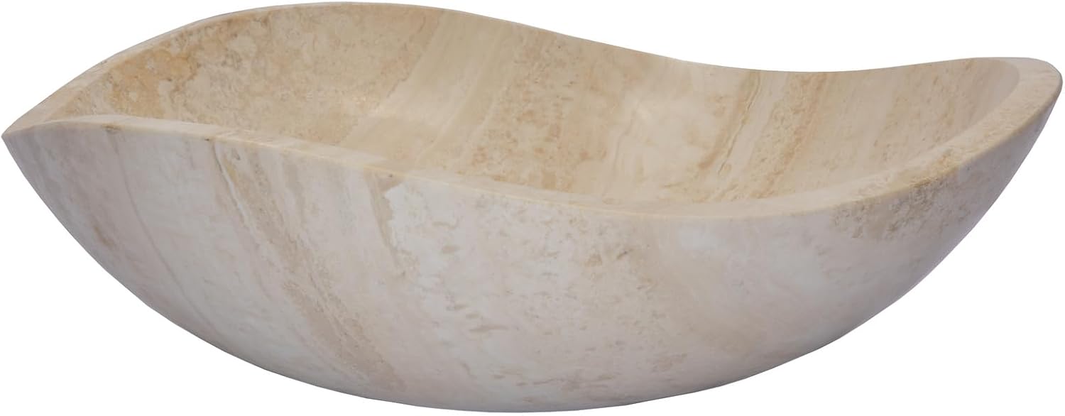 Eden Bath Round Freeform Vessel Sink, Honed Beige Travertine - Stylish Bathroom Sink