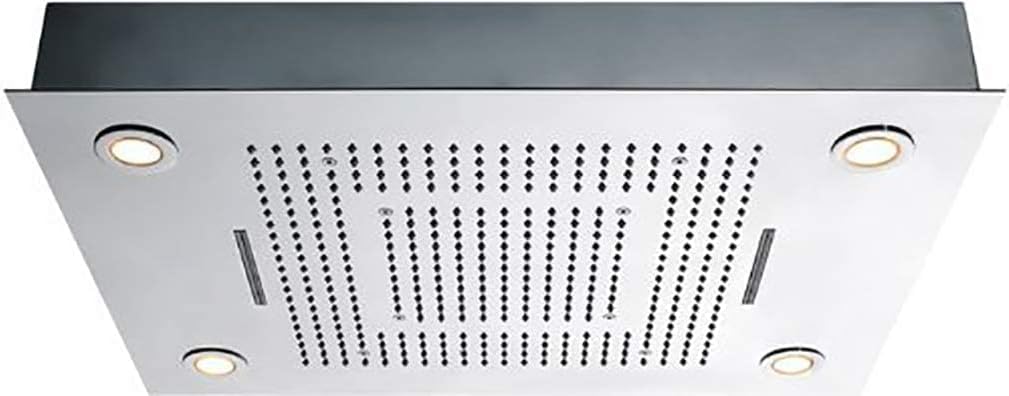 Cascada Classic Design 31 Inch (600mm x 800mm) Large Rain Shower Set with Waterfall LED Rectangle recessed ceiling-mount 4 Function shower head (Oil Rubbed Bronze)
