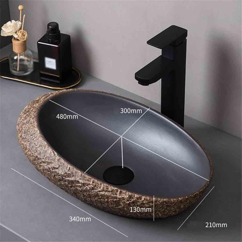 Bathroom Sinks Small Countertop Basin Spiral Washbasin Household Bathroom with Accessories Console Sinks(