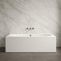 Carver Tubs - Aphrodite 67' - Modern White Minimalist Freestanding Soaking Bathtub, w/Chrome Drain, Rectangle Spacious Acrylic Fiberglass Oval Interior Tub, Deep Relaxing Soak, 67'L x 31.5'W x 23'H