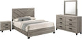 Furniture Rustic Charm Bedroom Set with Chevron Panel Headboard