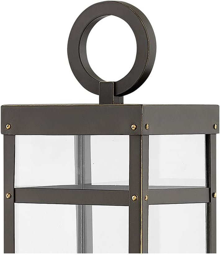 Hinkley Porter 22.75' Outdoor Single Light Low Voltage Post Mount Lantern – Clear Glass, 12V Bulb Included, Pathway Driveway Landscape, Pier Mount Compatible, Post Sold Separately – Oil Rubbed Bronze