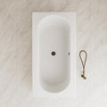 Carver Tubs - Aphrodite 67' - Modern White Rectangle Freestanding Soaking Bathtub w/Oil Rubbed Bronze Drain, Modern Oval Interior Acrylic Fiberglass Tub, Deep Relaxing Soak, 67'L x 31.5'W x 23'H