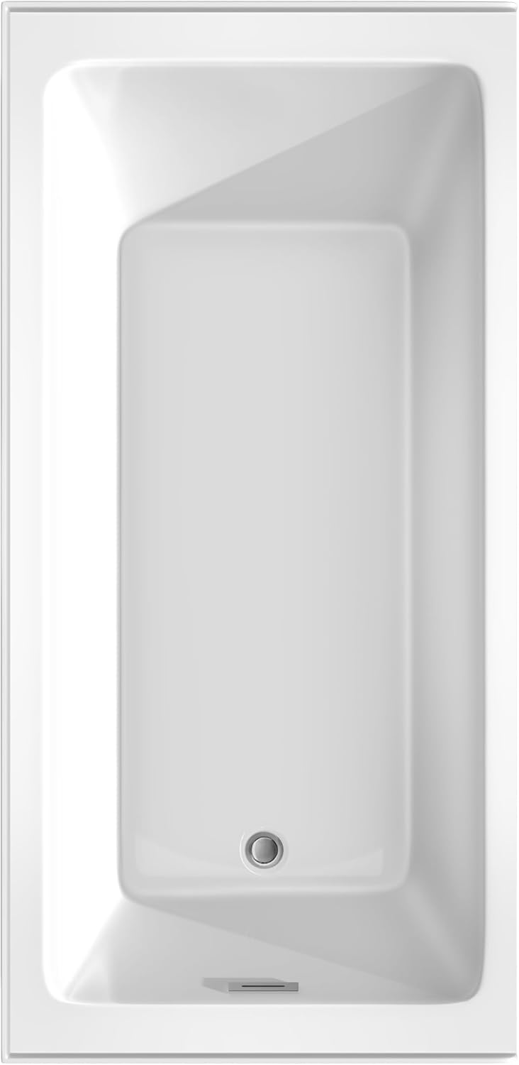 Grayley 66 x 32 Inch Alcove Bathtub in White with Left-Hand Drain and Overflow Trim in Polished Chrome