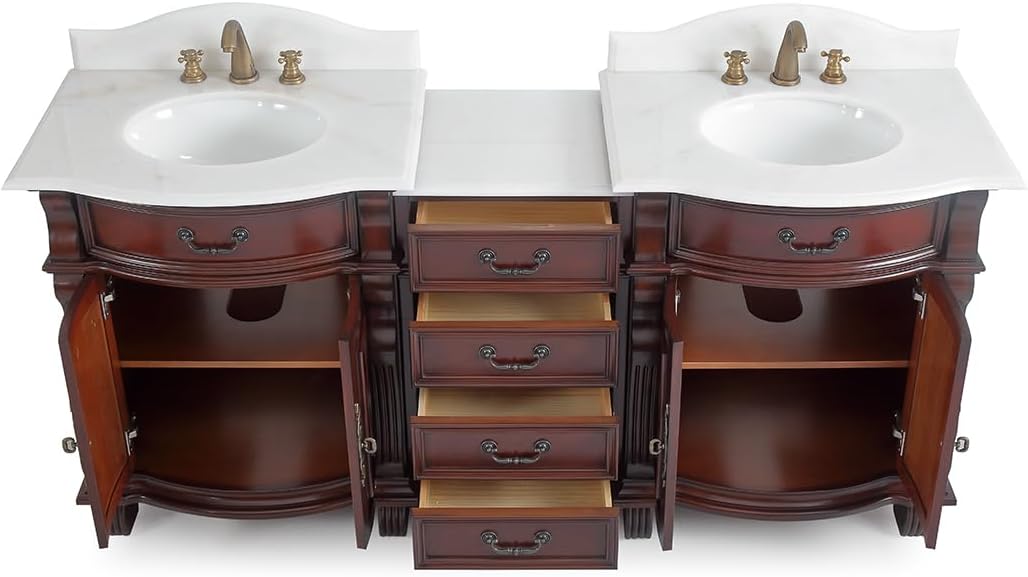 Hopkinton Bathroom Vanity with Stone top (White countertop, 78 inch)