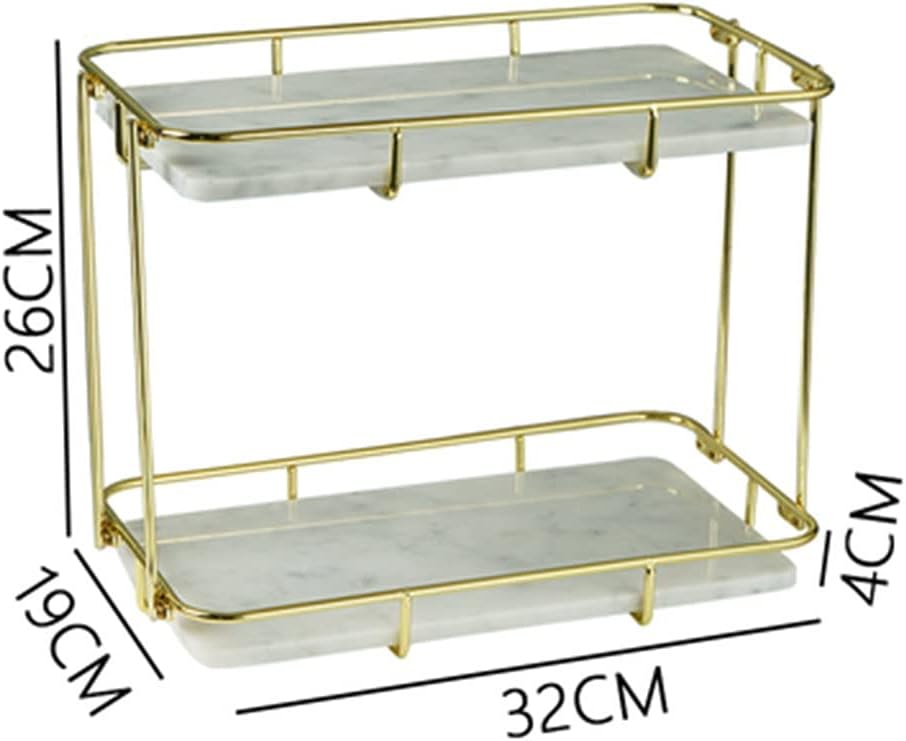 Home Vanity Rectangle Shelf Bathroom Corner Countertop Marble Storage Box Decoration Accessories