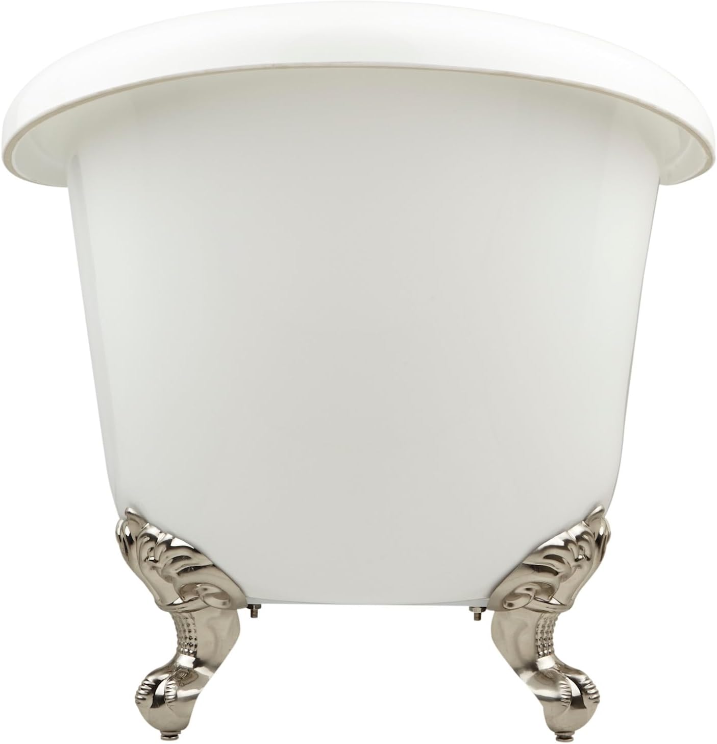 Signature Hardware 946174-69-T-ND Rosalind 69' Acrylic Soaking Clawfoot Tub with Pre-Drilled Overflow Hole, Imperial Feet and Tap Deck - Less Drain - White/Chrome