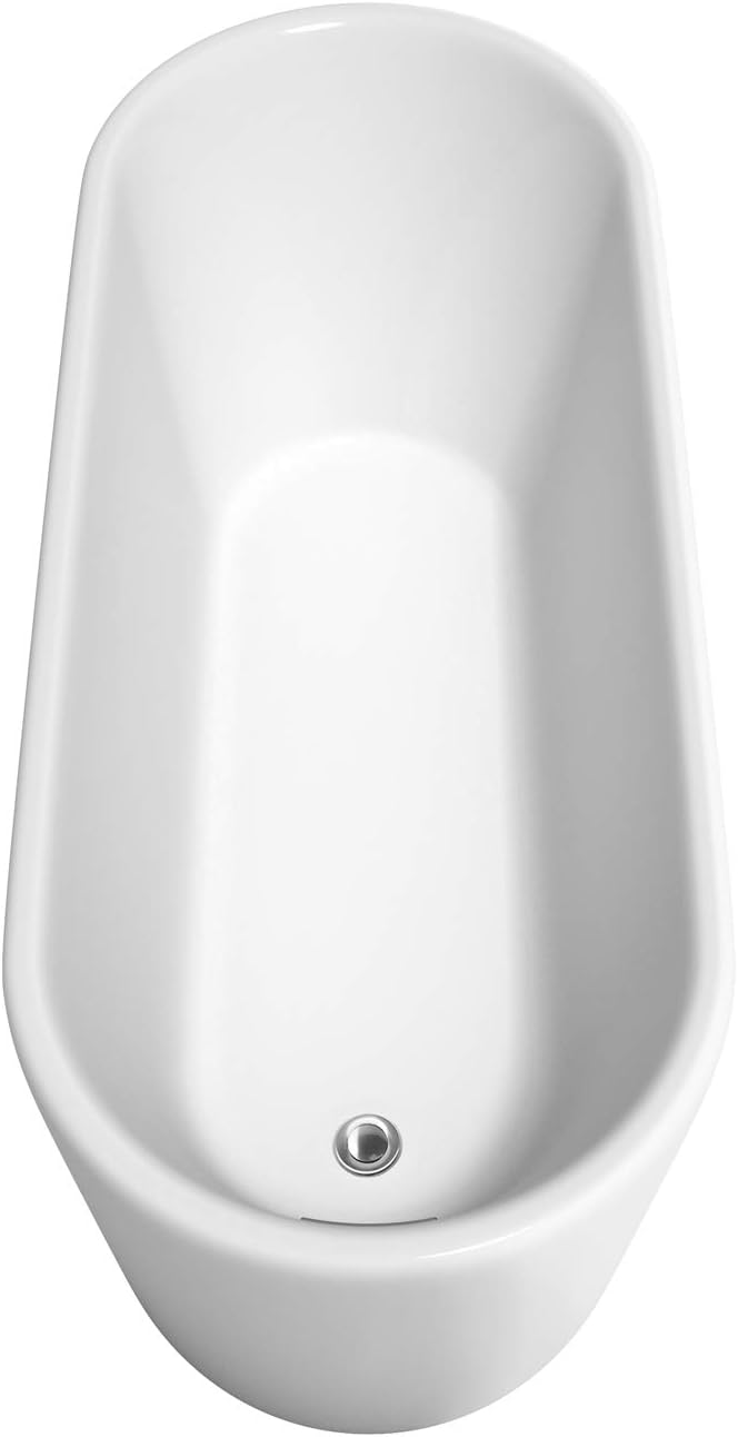 Ursula 67 inch Freestanding Bathtub in White with Polished Chrome Drain and Overflow Trim