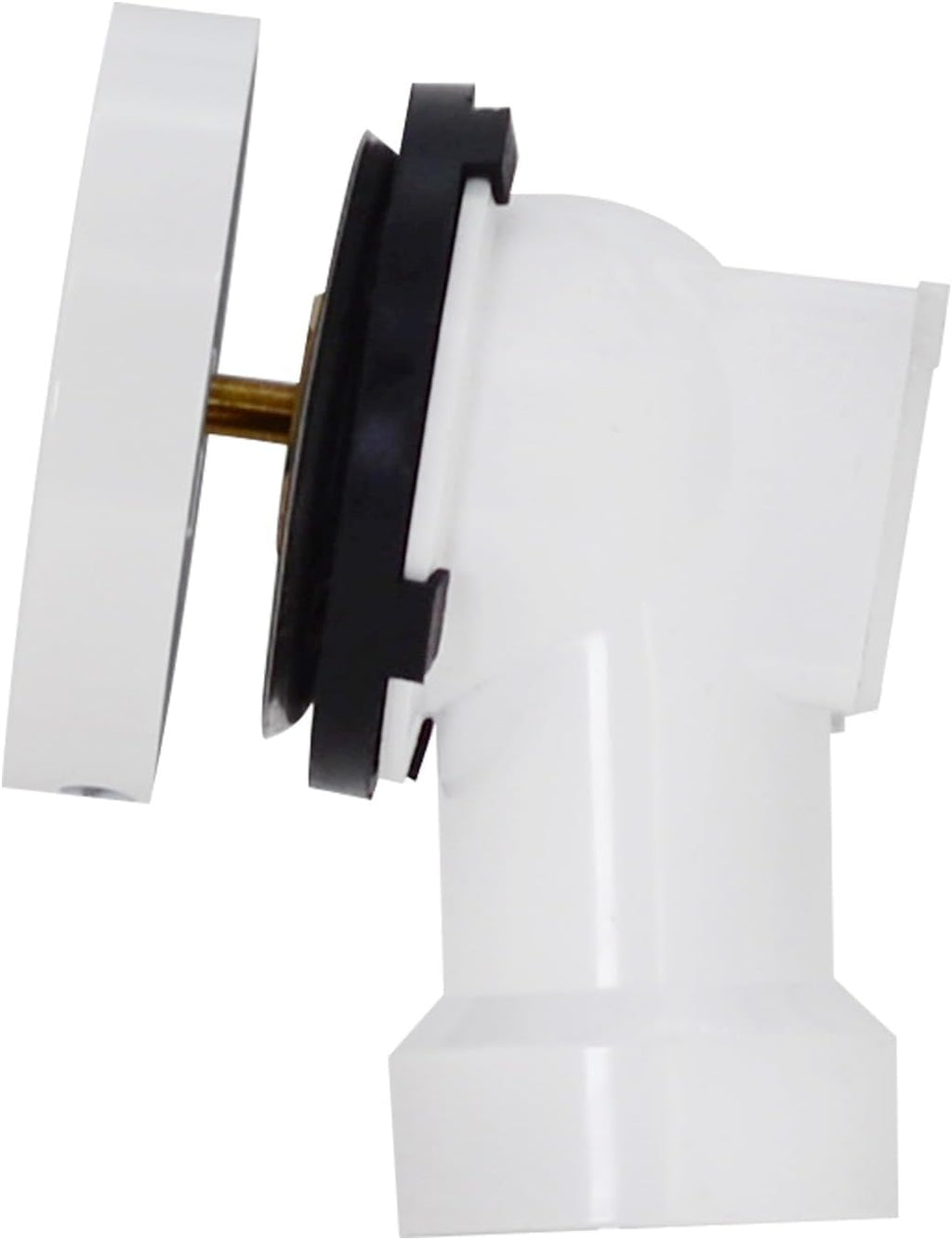 Westbrass D50P27SRE-50 27' Cable Drive Bathtub Drain Trim with Rotary Overflow Cover Knob, Pop-Up Stopper Sch. 40 PVC Fittings, Powder Coat White