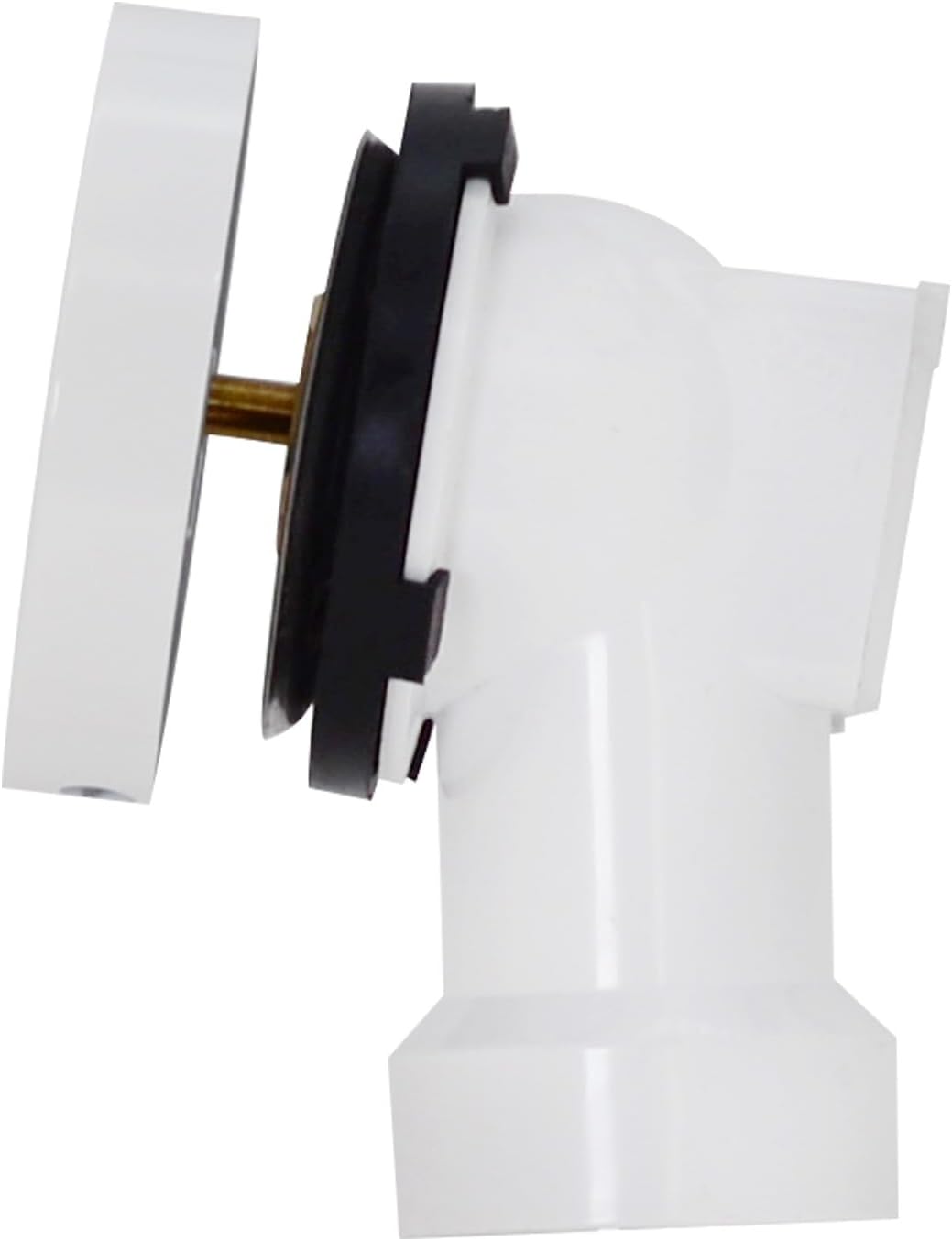 Westbrass D50P27SRE-50 27' Cable Drive Bathtub Drain Trim with Rotary Overflow Cover Knob, Pop-Up Stopper Sch. 40 PVC Fittings, Powder Coat White