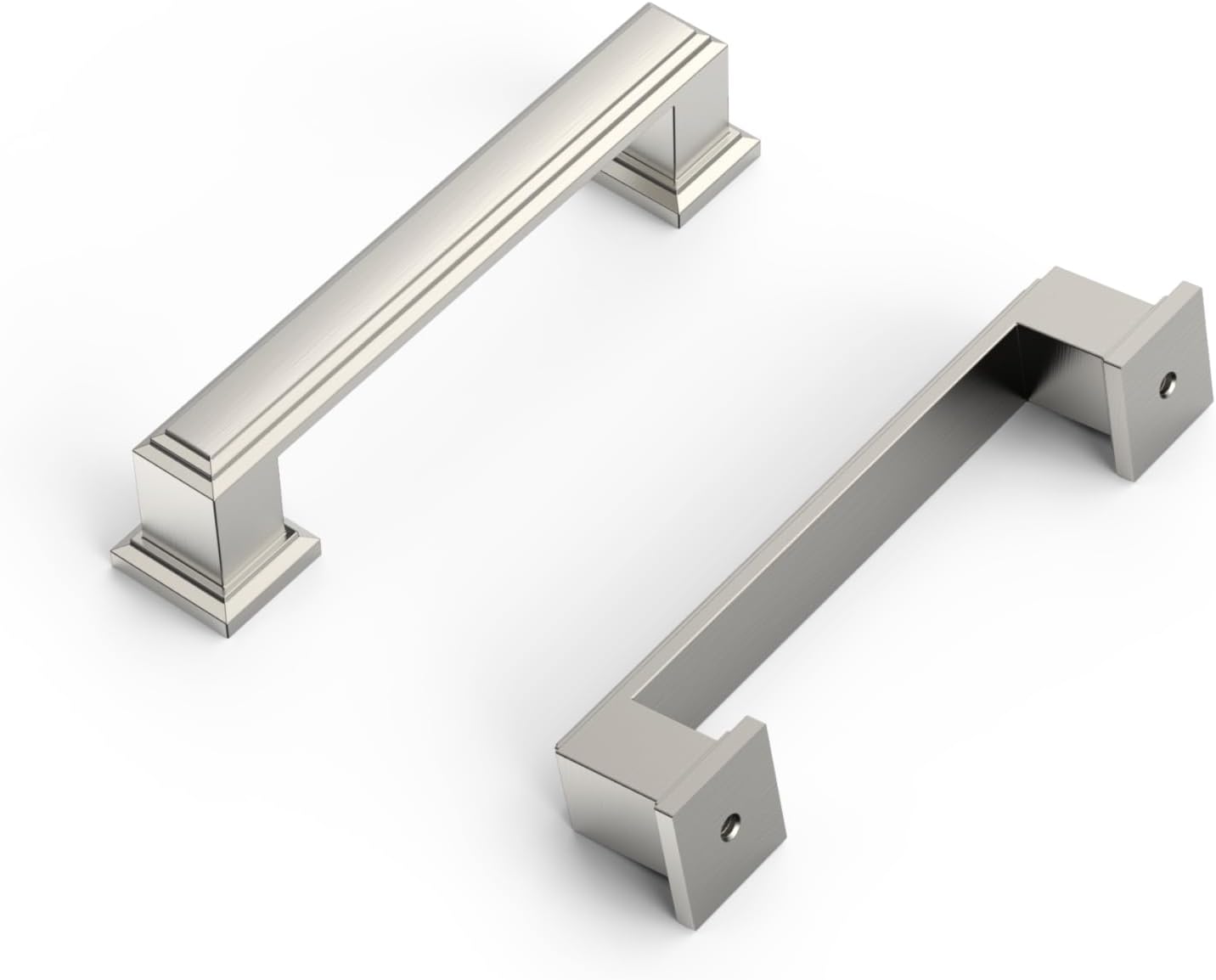 3-3/4 Inch Brushed Satin Nickel Cabinet Pulls 5 Inch(128mm) Hole Center Cabinet Hardware Kitchen Cabinet Handles for Bathroom Drawer Dresser Pulls 30 Pack