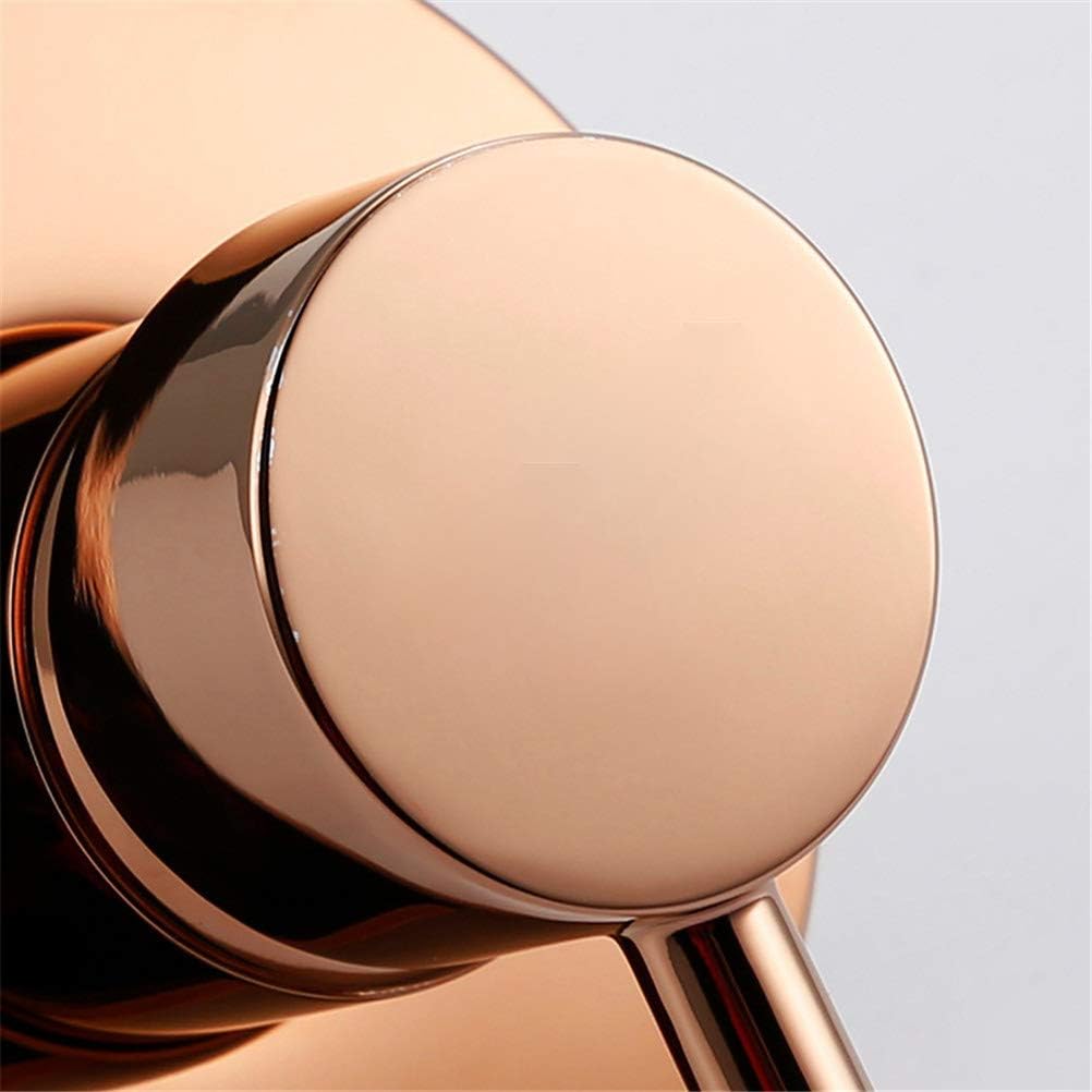 Rose Gold Shower System Bathroom Solid Brass Shower Diverter Valve Faucet Set with 8-12 Inch Round Shower Head Shower Faucet Set, 8inch