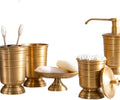 Bathroom Accessories Set Countertop 5 Pcs, Toothbrush Holder & Cup, Soap Dispenser,Soap Dish, Storage Can, Antique Bronze,5 Pieces Set