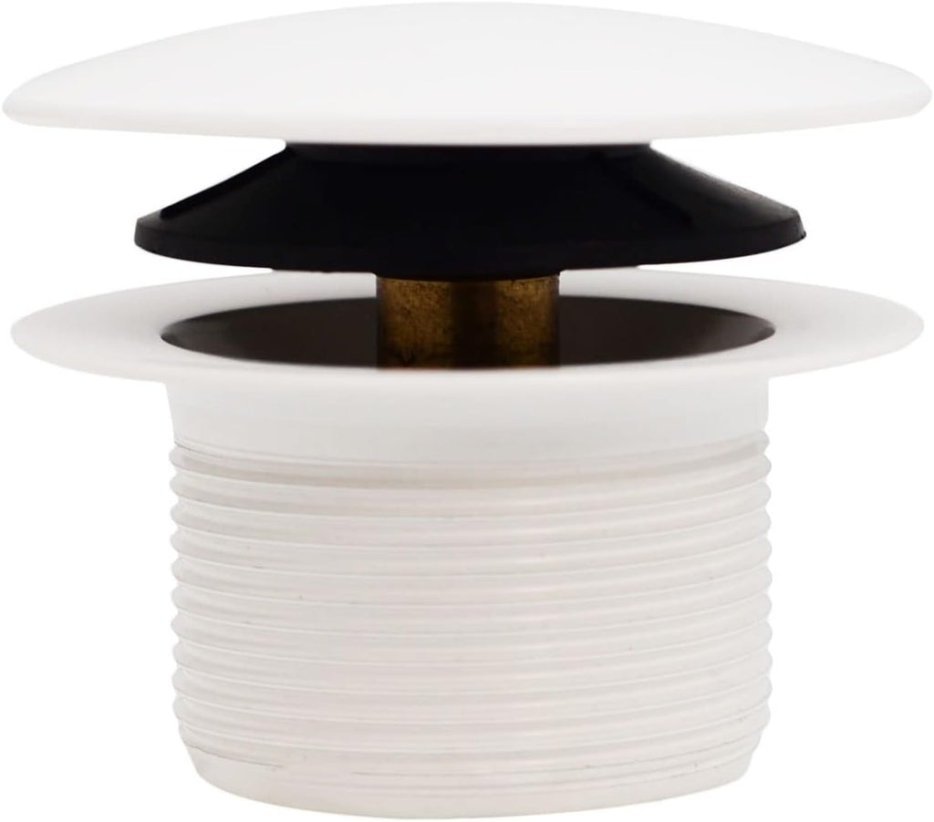 Westbrass D398R-50-50 1-1/2' NPSM Coarse Thread Mushroom Tip-Toe Bathtub Drain Stopper, Powder Coat White (50-Pack)