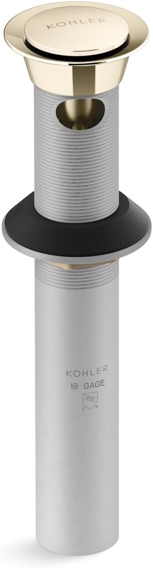 Kohler K-25322-AF Bathroom sink clicker drain with overflow, French Gold