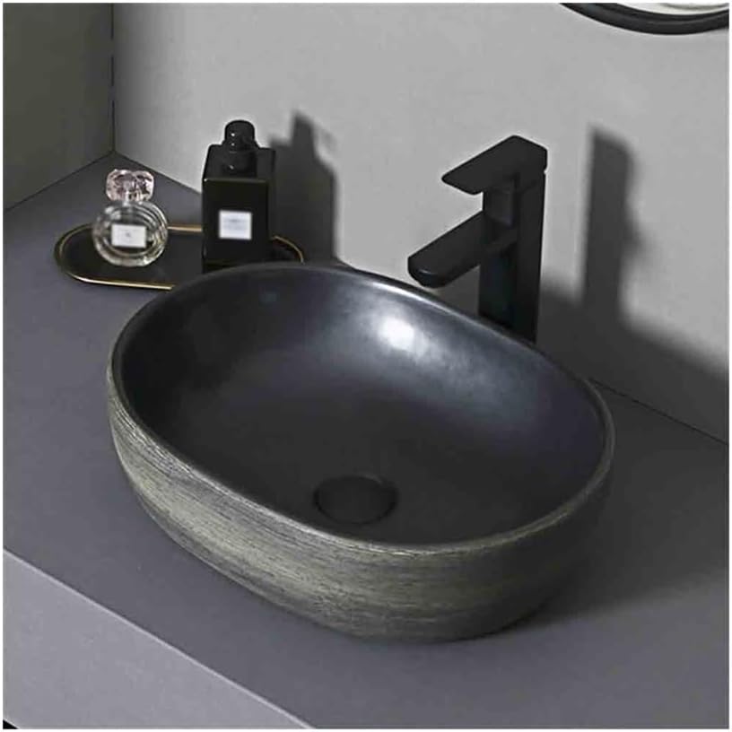 Bathroom Sinks Small Countertop Basin Oval Washbasin Household Bathroom with Accessories Console Sinks(