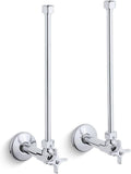 KOHLER Pair 1/2-in NPT angle supplies with stop, cross handle and annealed vertical tube