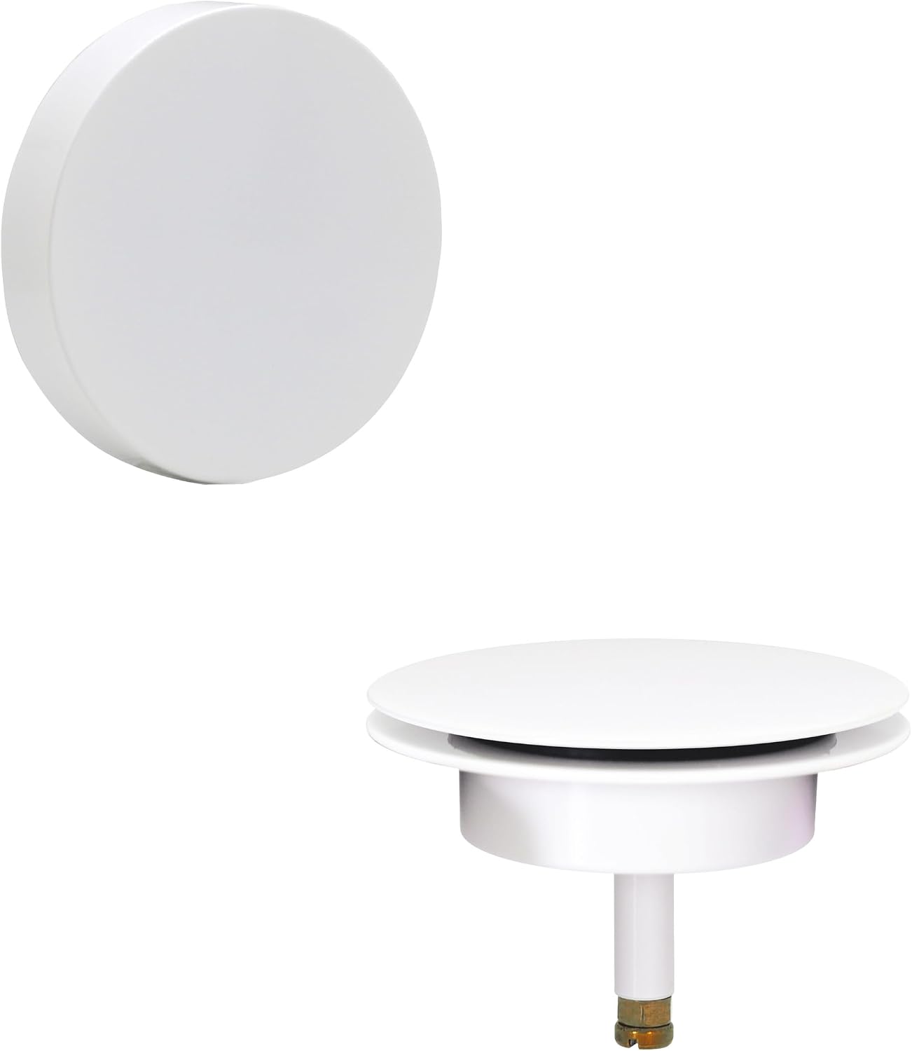 Westbrass D50P27SRE-50 27' Cable Drive Bathtub Drain Trim with Rotary Overflow Cover Knob, Pop-Up Stopper Sch. 40 PVC Fittings, Powder Coat White