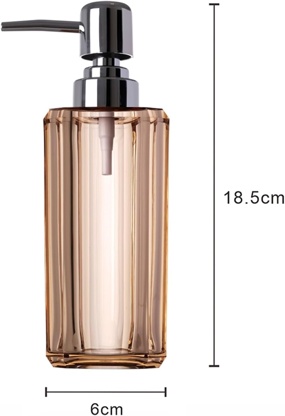 Bathroom Kitchen Luxury Resin Clear Refillable Liquid Soap Dispenser Pump Bottle for Vanity, Countertop, Sink, Electroplated Silver Plastic for Dish