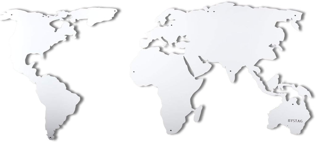 World Map Wall Art, 100% Metal World Map 2D, Sculpture, Large and Wide - Size (23.6' x 47.2') - Wall Hanging for Living Room, Bedroom, Dorm Size (23.6' x 47.2') (black) (White, (23.6' x 47.2'))