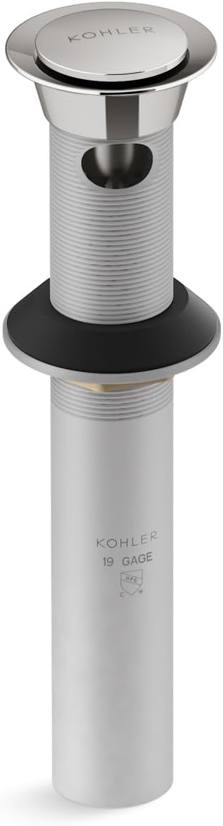 Kohler K-25322-TT Bathroom sink clicker drain with overflow, Vibrant Titanium