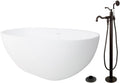 Kingston Brass KRTRS6531135AL 65' Solid Surface Oval Double Ended Freestanding Tub with Faucet Combo and Drain, Oil Rubbed Bronze