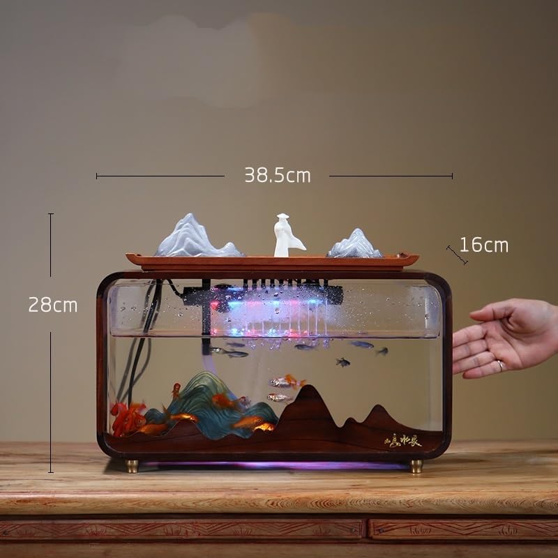 Water Fountains Indoor Desktop Fish Tank Water Ornaments Living Room Modern Office Rockery Decoration Tabletop Fountain