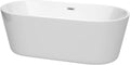 Carissa 67 inch Freestanding Bathtub in White with Polished Chrome Drain and Overflow Trim