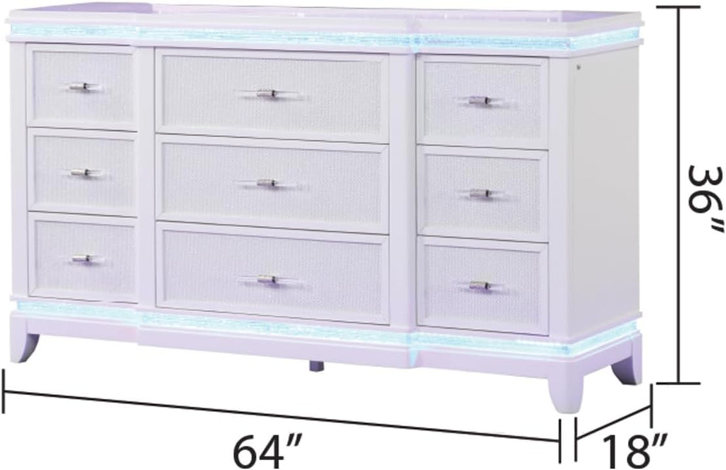King 5 Pc Bedroom Set in Milky White