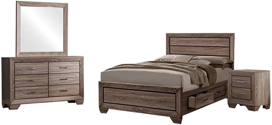 Coaster Fine Furniture Kauffman 4-piece Queen Bedroom Set Washed Taupe
