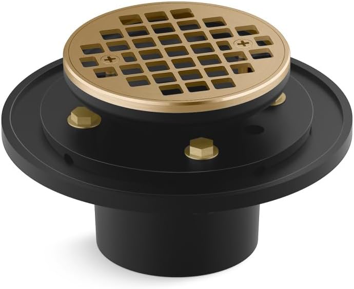 KOHLER K- 22671-2MB ROUND DESIGN TILE-IN SHOWER DRAIN, Vibrant Brushed Moderne Brass