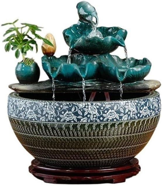 Tabletop Fountain Tabletop Fountain Waterfall, Indoor Water Feature Desktop Simulation Scenery Decoration(Large)