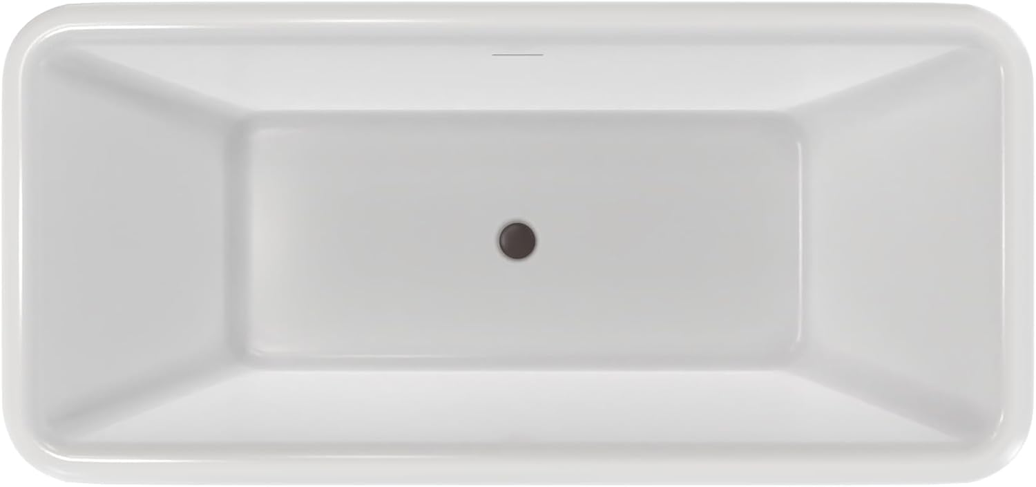 Crest 70-7/8 in. L x 32-2/3 in. W x 23-5/8 in. H Freestanding Acrylic Bathtub, Oil Rubbed Bronze Drain