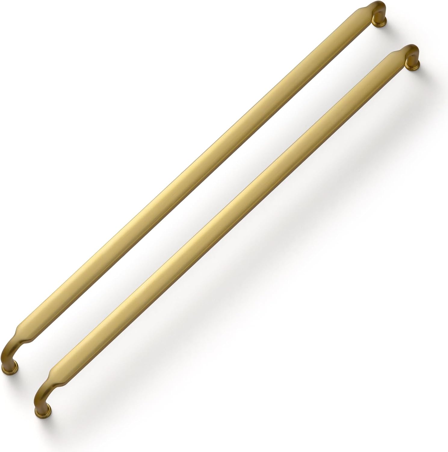 Goo-Ki Brushed Gold Drawer Handles 12-3/5 in（320mm） Hole Centers Straight Bar Pull,6-Pack Solid Cabinet Handles for Kitchen Cabinets and Dresser Drawers 2202-LSJ-320