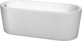 Ursula 67 inch Freestanding Bathtub in White with Polished Chrome Drain and Overflow Trim