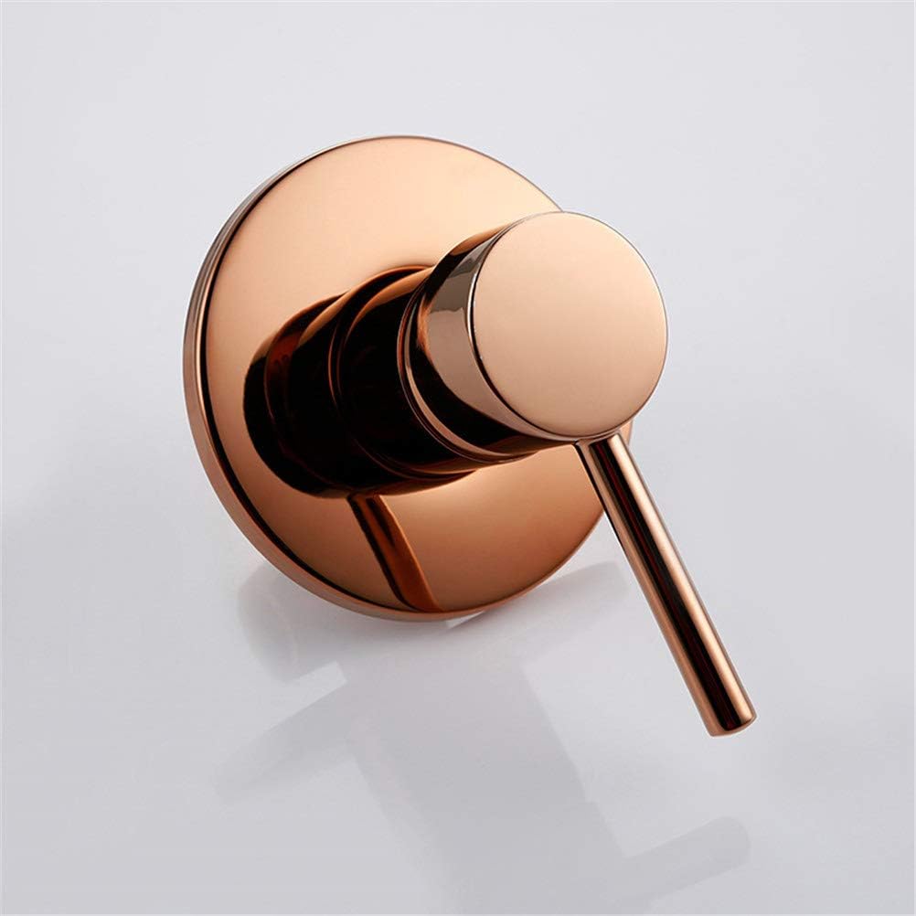 Rose Gold Shower System Bathroom Solid Brass Shower Diverter Valve Faucet Set with 8-12 Inch Round Shower Head Shower Faucet Set, 12inch