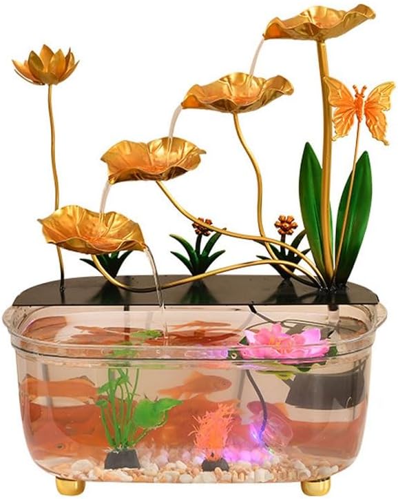 Tabletop Waterfall Tabletop Fountain Wrought Iron Water Ornaments Fish Tank Office Desktop Ornaments Home Decoration Ornaments Tabletop Water Fountain