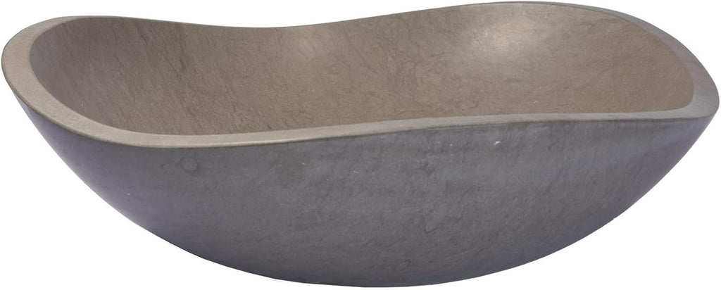 Eden Bath Round Freeform Vessel Sink, Honed Molly Gray Marble - Stylish Bathroom Sink