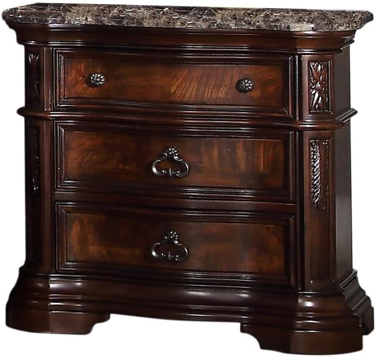 Best Master Barney's Traditional 5-Piece Cali King Set in Walnut w/Marble Top