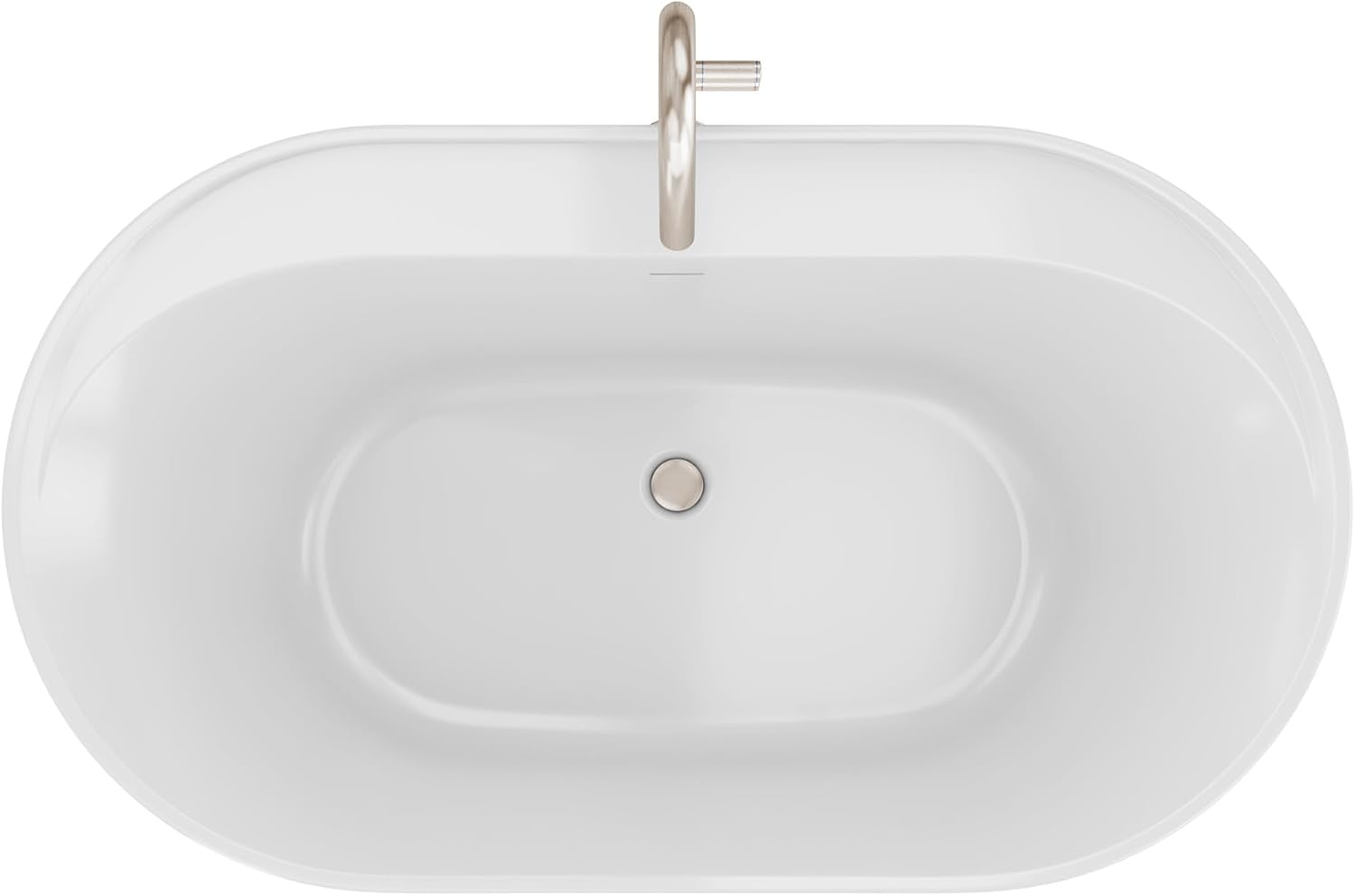 DreamLine Essence 65 3/8 inch L x 36 1/4 inch W x 23 5/8 inch H Freestanding Acrylic Bathtub with Brushed Nickel Drain