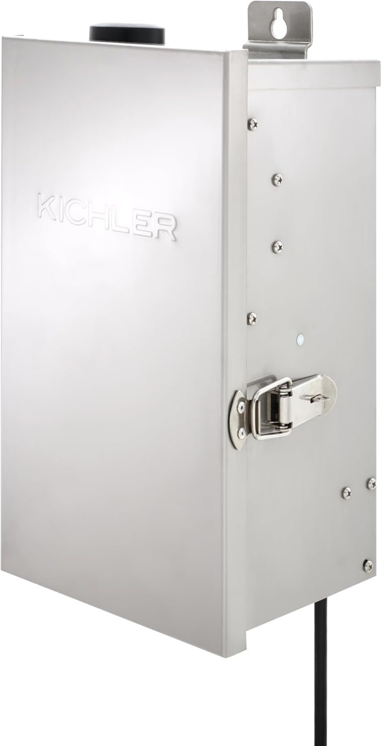 Kichler Smart Control Transformer, Low Voltage Landscape Lighting Transformer, 300 Watt Capacity, Stainless Steel, (7.4' W x 6' H x 13.78' L), 15SCT300SS