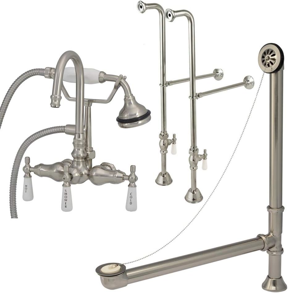 Vintage Tub & Bath Clawfoot Tub Freestanding Gooseneck Faucet Set