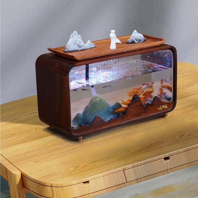 Water Fountains Indoor Desktop Fish Tank Water Ornaments Living Room Modern Office Rockery Decoration Tabletop Fountain