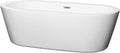 Mermaid 71 inch Freestanding Bathtub in White with Polished Chrome Drain and Overflow Trim