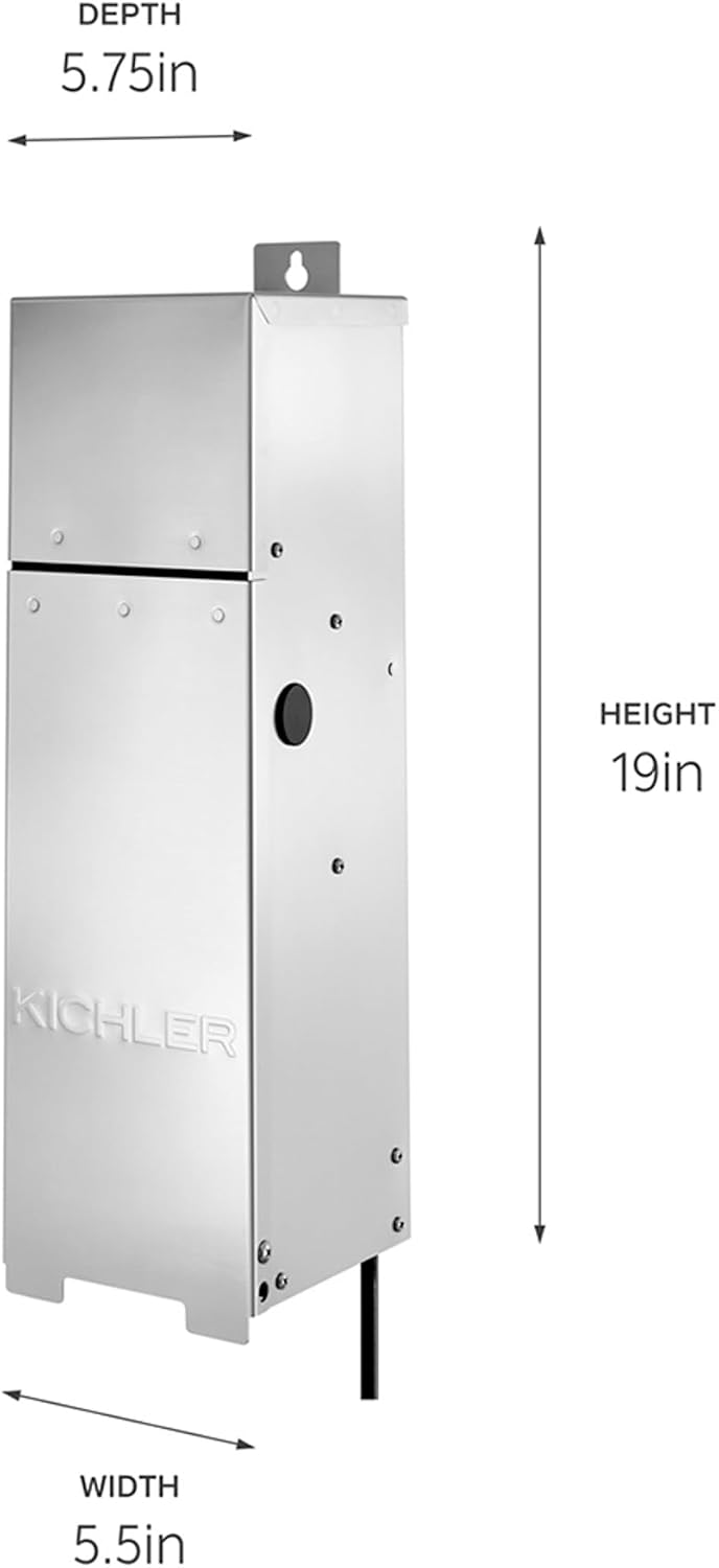 Kichler Pro Series Transformer 300W in Stainless Steel, Compact Outdoor Power Supply, 15PR300SS