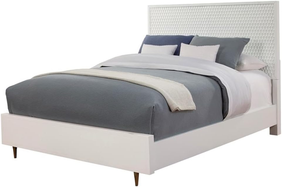 Home Square 2-Piece Set with King Panel Bed & Bedroom Vanity in White
