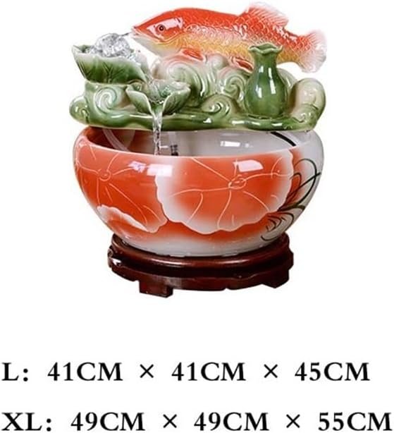 Tabletop Fountain Chinese-Style Desktop Fountains Circulating Water Feature for Meditation Relaxation(Large)